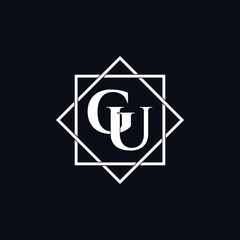 Letter GU luxury logo design vector