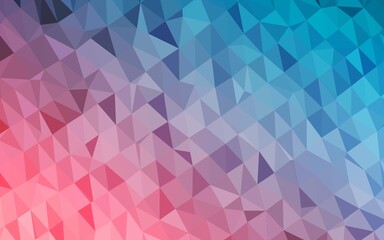 Light Blue, Red vector abstract mosaic backdrop. Colorful abstract illustration with gradient. Textured pattern for background.