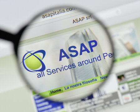 Milan, Italy - August 20, 2018: ASAP Italia website homepage. ASAP Italia logo visible.