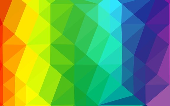 Light Multicolor, Rainbow vector polygon abstract layout. A sample with polygonal shapes. The best triangular design for your business.