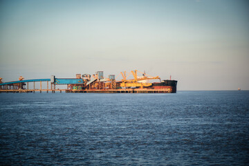 S&atilde;o Luis / Maranh&atilde;o / Brazil - July 10, 2020: vessel on Pier VI at Vale Anjo da Guarda