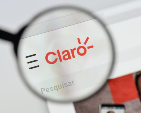Milan, Italy - August 20, 2018: Claro Argentina website homepage. Claro Argentina logo visible.