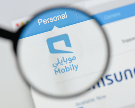 Milan, Italy - August 20, 2018: Mobily website homepage. Mobily logo visible.