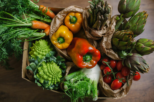 Mixed vegetables in a basket