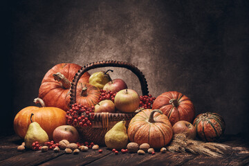 Thanksgiving background. Autumn harvest