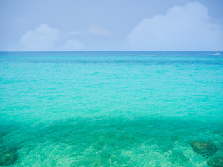 Blue sea with blue sky under daylight. sea pattaya thailand. summer travel holidays concept.