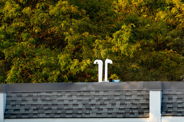 exhaust pipes onthe roof