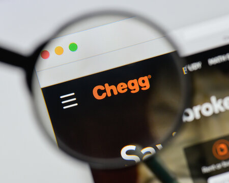 Milan, Italy - August 20, 2018: chegg website homepage. chegg logo visible.