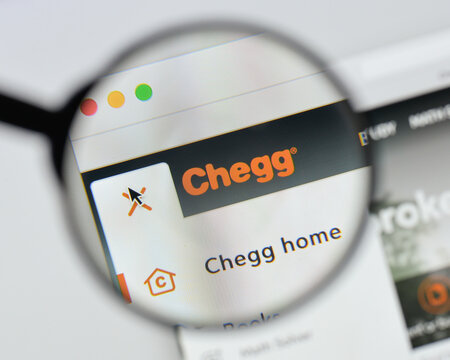Milan, Italy - August 20, 2018: chegg website homepage. chegg logo visible.