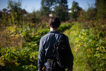 The guy travels to untouched places of nature. 
