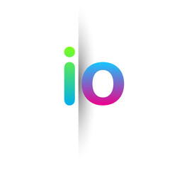Initial Letter IO Lowercase Logo green, pink and Blue, Modern and Simple Logo Design.