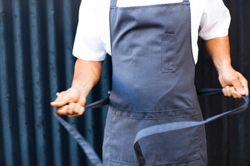 Chef Tying His Apron