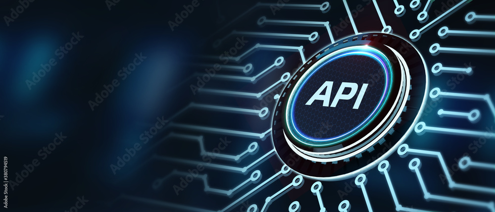 Wall mural api - application programming interface. software development tool. business, modern technology, int