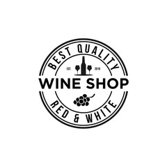 Wine shop logo vintage emblems, labels, badges.