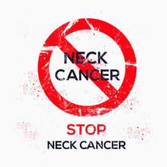 Warning sign (neck cancer), vector illustration.