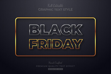 Black Friday Silver Gold Editable Text Style Effect Premium
