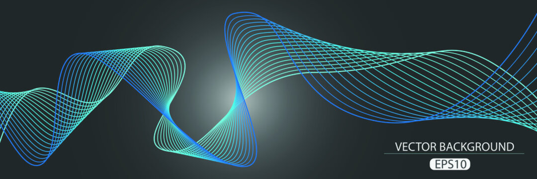 Abstract colorful wave line art. Modern background.