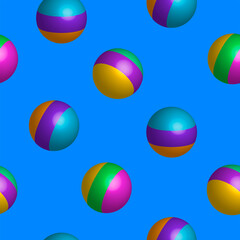 Seamless pattern with multi-colored balls. Children's illustration, background.