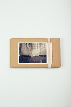 Gift package with old photo