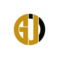 Letter GJ circle logo design vector