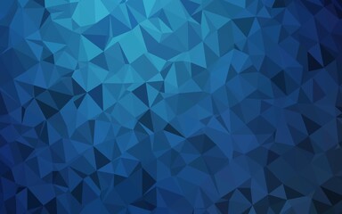 Dark BLUE vector abstract polygonal texture. A completely new color illustration in a vague style. Polygonal design for your web site.