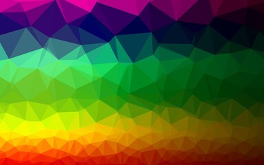 Dark Multicolor, Rainbow vector polygonal background. Geometric illustration in Origami style with gradient. Polygonal design for your web site.