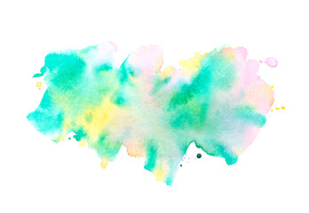 watercolor splashes of paint on white paper.
