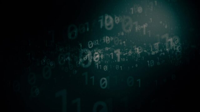 Digital Code On Computer Screen. Technology Background