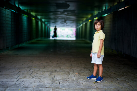 Portrait of a 5 year old boy outdoor