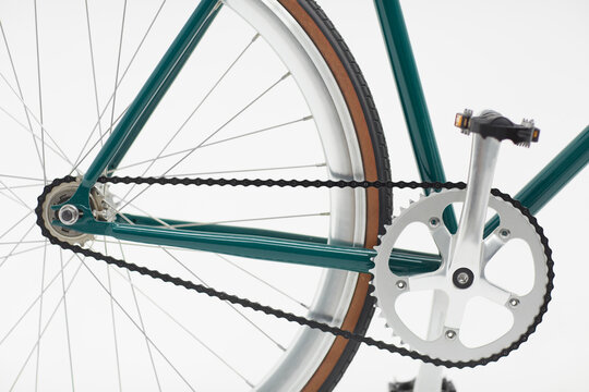 Studio shot of a bicycle cranck and pedals