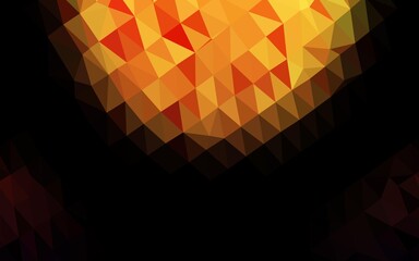 Dark Red, Yellow vector abstract polygonal cover. Modern geometrical abstract illustration with gradient. The best triangular design for your business.