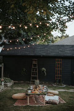 A bohemian inspired traditional filipino kamayan backyard dinner