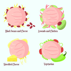 tasty arepas hand drawn collection