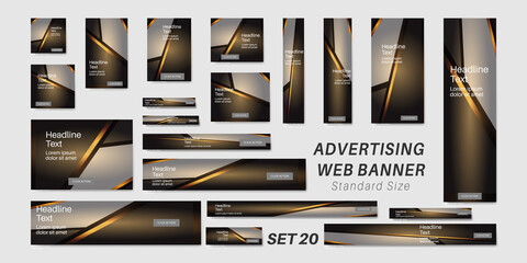 set of creative web banners in standard sizes. vector design template for your advertisement