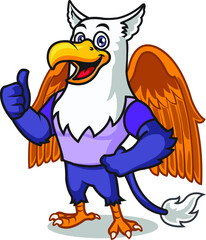 Griffin Mythology Creature Cartoon Mascot