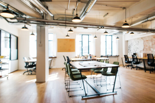 Bright Sunny Minimalist Office Defocused