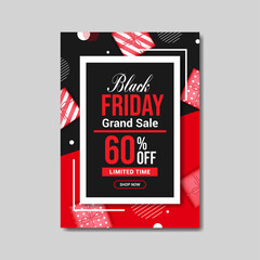 black friday sale poster template vector image