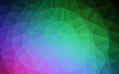 Dark Multicolor, Rainbow vector abstract polygonal layout. Shining colored illustration in a Brand new style. Polygonal design for your web site.