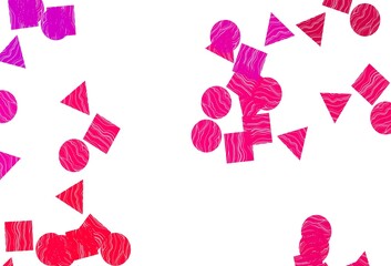 Light Purple, Pink vector texture in poly style with circles, cubes.