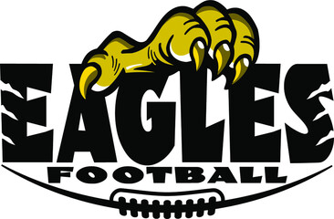eagles football team design with claw and half ball for school, college or league