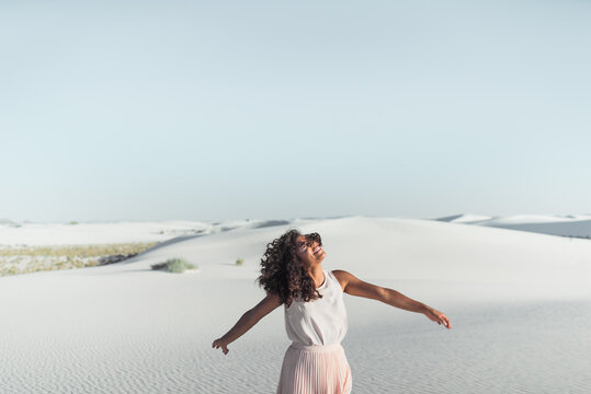 Young woman enjoying the desert