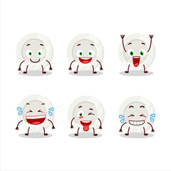Cartoon character of white plate with smile expression