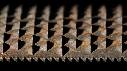 Wood rasp texture extreme close up