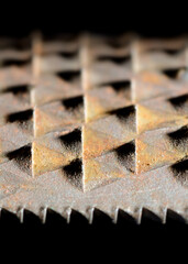 Wood rasp texture extreme close-up