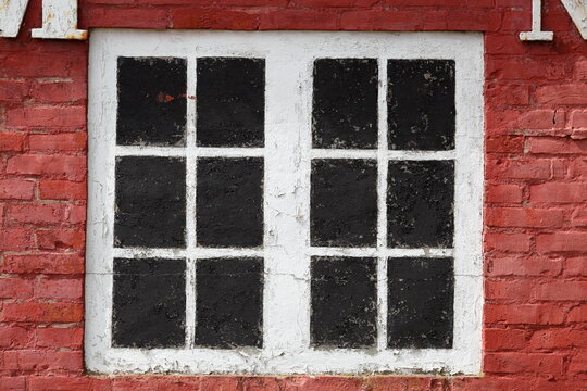 Fake window painted on a wall