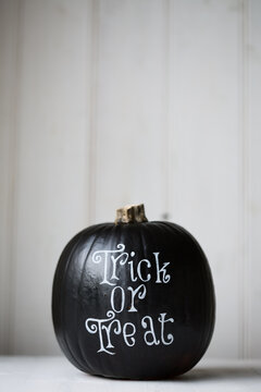 Pumpkin decorated for Halloween