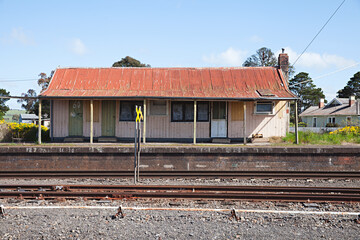 Abandoned old railway station in country Victoria, Australia