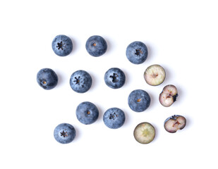 blueberries isolated on white background