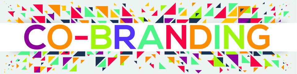 creative colorful (co-branding) text design, written in English language, vector illustration.