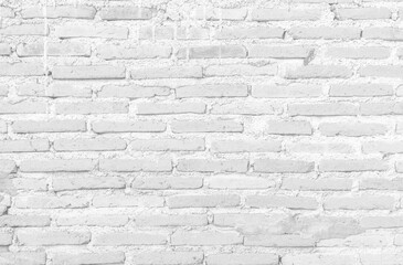 Vintage white brick wall texture for retro background, black and white photo of old brick wall rough texture and weathered texture, white old brick wall for retro background.